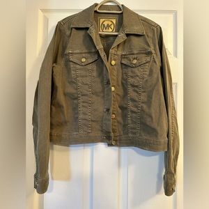 Michael Kors olive green jean jacket